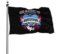 Colori Vivaci Bandiera Pirata Resistente Allo Scolorimento Flags God Blessed Me When I Became Survivor 90X150Cm Bandiere Da Balcone Per All'Aperto Decorazione Bar