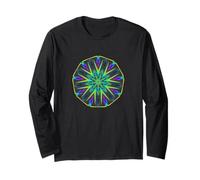 Colori Vivaci Effetto Caleidoscopio Geometria Mandala Angular Maglia a Manica