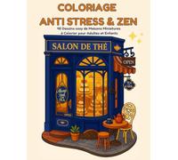 Coloriage anti stress & zen: 40 Dessins de Maisons Miniatures à Colorier pour Adultes et Enfants