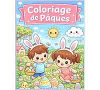 Coloriage de Pâques Kawaii pour Enfants: 30+ pages de dessins mignons, jeux, activités et recettes - pour enfants de 4 à 7 ans