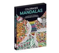 Coloriages mandalas: Coffret avec 18 crayons et 1 bloc de coloriages