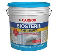 Colorificio Carson Biosteril Pittura Anti Muffa Alghe Funghi Traspirante Antibatteria Idropittura Lavabile Bianca (4 Lt)
