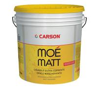 Colorificio Carson Moe' Matt Pittura Lavabile Extra Coprente Bianca Opaca Mascherante Per Interni Ed Esterni Pareti Muri Soffitti Supercoprente Pennellabilità Ed Estensione Eccellenti (13 lt)