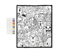 Coloring Blanket With Markers - 150x127cm Paintable Bed Throws | Interactive Painting Blanket | Soft Sofa Throw For Kids Teens Adults Craft Lovers Preschools Birthday Festival Living Room Study