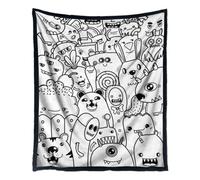 Coloring Blankets - Soft Warm Decor Throw, Washable Coloring Blanket, Creative Cover, Reusable Art Textile | Fun Relaxation Activity For Girls Kids Christmas Winter Couch Camping Home Outdoor