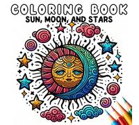 Coloring Book - Anti Stress - Sun, Moon, and Stars
