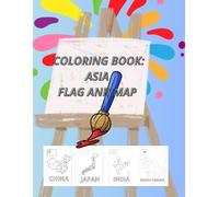 Coloring book: Asia flag and map