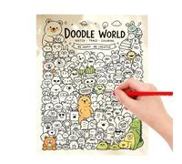 Coloring Book, Cartoon Doodle Drawing Book, Tracing Art Easy Coloring Books