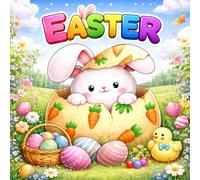 Coloring Book Easter Moments: 30 Cute and Easy Pages | Perfect Holiday Activity for Ages 4-8 | Perfect Gift