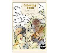 coloring book fluffy animals: for beggining, with simple ilustrations to lear and color human made