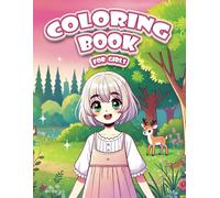 coloring book for girls: 20 clear and wonderful drawings of a girl's adventures. Simple and relaxing coloring.