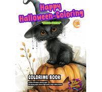 Coloring Book - "Happy Halloween Coloring" 01 / Junior-Edition: a must have for those who love Halloween / 60 pages with scenes