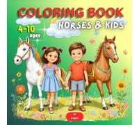 Coloring book Horses and kids