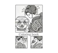 Coloring Book Kimono: Japanese beautiful girl