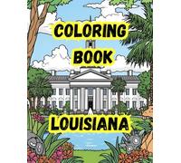 Coloring Book- Louisiana: 20 Louisiana-themed illustrations| Large 8.5 x 11 inch pages | Stress-free and screen-free