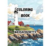 Coloring Book- Massachusetts: 20 themed illustrations| Large 8.5 x 11 inch pages | Relaxing and creative