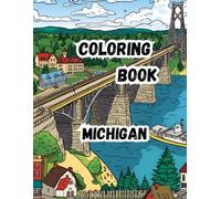 Coloring Book- Michigan: 20 unique Michigan-themed illustrations| Large 8.5 x 11 inch pages | Relaxing and screen-free