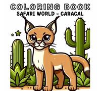 Coloring Book: Safari Animals World - Caracal