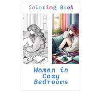 Coloring Book Women in Cozy Bedrooms