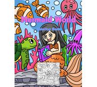 Coloring Books for Adults Teens Kids Relaxation-Coral Starfish Mermaid Underwater World Turtles Fish Crab