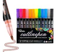 Coloring graffiti pens - Outline Pens For Art,Coloring Pen| Double-Lines Doodle Outline Markers | Colorîng Pen, Stationery Highlighter Pêns For Crafts, Scrapbooks, Greeting Cards, Journals