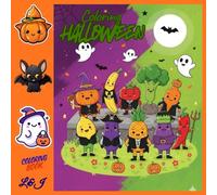 Coloring Halloween: Halloween day, funny halloween, coloring fruits, halloween fruits, coloring vegetables, halloween vegetables, happy halloween
