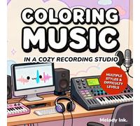 Coloring Music: A Relaxing Recording Studio Coloring Book with Multiple Styles & Difficulty Levels