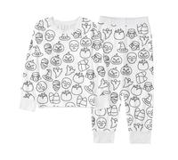 Coloring Pigiama per Bambine E Bambini Pajamas Due Pezzi con Stampe Divertenti Pigiama Fai da Te per Bambino Ragazzi E Ragazze 2-9 Anni Costume Morte Bambino
