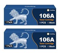ColorKing Cartucce di Toner Compatibili per HP 106A W1106A Nero per HP Laser MFP 137fnw 137fwg Laser 107w 107a 107r MFP 135w 135a 135r 135wg con Chip (Nero, 2-Pack)