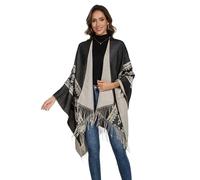 colornival Elegante Mantella da Donna con Fronte Aperto Poncho Morbido, Adatto per Primavera, Autunno e Inverno