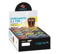 Colorosa - 360280 - Temperamatite - a 2 fori - colori assortiti - Colorosa - expo 18 pezzi - 87359 - Conf. da 1 Pz. - 360280