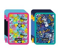 Colorosa - 368370 - Astuccio Colors 3 zip - 13 x 20 x 7,5 cm - tessuto - fantasie assortite - Colorosa - 100974 - Conf. da 6 Pz. - 368370