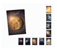 colorosa Maxiquaderno A4 Planet 10 quaderni con 9 fantasie a tema pianeti del sistema solare | 20 fogli da 80gr (RIG A - Rigatura 1^/2^ elementare)