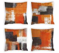 COLORPAPA Set di 4 federe decorative per cuscini, 45 x 45 cm, color tortora, arte astratta, per divano, camera da letto, soggiorno, arredamento
