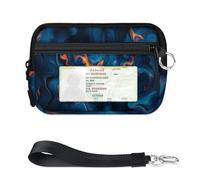 Colors Art Swirling Mini Zip Card Case per donne uomini con finestra ID portafoglio portatile leggero piccole borse cerniera portamonete organizzatore borsa