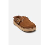 Platform sabot wool stitchings by Colors of California 40 Marrone