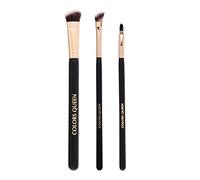 Colors Queen Set di pennelli per trucco viso con setole sintetiche, pennello angolare per ombretto, pennello angolare per contorno labbra, pennelli per una facile applicazione, set di pennelli da 3