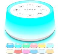 ColorsNoise Macchina del suono e macchina del rumore bianco con 30 suoni lenitivi con 12 colori luce notturna per bambini con funzione di memoria (T-bianco)
