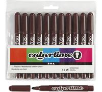 Colortime Marker, 5 mm line, dark brown, 12pcs