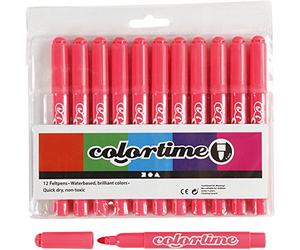Colortime, Pennarelli, spessore tratto 5, colore: Rosa, 12 pz.
