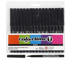 Colortime - Pennarello 18 pezzi, colore: Nero