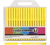 Colortime Vilten pen, 2 lijndiktes, citroengeel, 18 stuks.