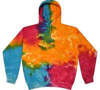 Colortone Felpa Unisex Batik 'Rainbow' | Felpa Uomo con Cappuccio Felpa Donna Batik S - 3XL con Motivi Diversi | Abbigliamento Flower Power Felpa Tie Dye Donna Uomo Cotone | Neon Rainbow, M