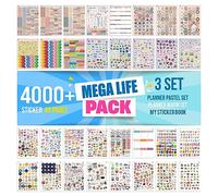 colortouch Planer Stickers Set - 4000 pezzi, 48 fogli di adesivi per agenda mensile - Scrapbook Sticker album fotografico per calendario, planner, organizzatore, agenda, diario, taccuino, bullet