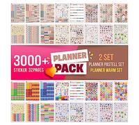 colortouch Planer Stickers - Set di 3000 adesivi per agenda mensile - Scrapbook Stickers accessori per calendario, planner, organizzatore, agenda, diario, decorazione, stagionale