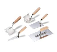 Colorus Set di 5 cazzuole da muratore in acciaio inox | Cazzuola angolare interno esterno spatola lisciante per gatti | Set di cazzuole da muratore | per intonacatura e calcestruzzo