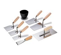 Colorus Set di attrezzi per stuccatori, 8 pezzi, spatola per intonaco, spatola da muratore in acciaio inox, spatola per stucco, spatola per intonaco, calcestruzzo