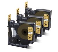 COLORWING Compatibile con DYMO Gold D1 Label Tape 45023 Sostituire per DYMO Label Maker Refill D1, 1/2 pollici x 23 Ft, per Dymo LabelManager 160 420P 210D 280 360D PnP, nero su oro, confezione da 3