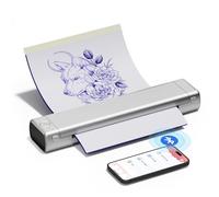 COLORWING Stampante portatile, stampanti termiche M08F, stampante mobile wireless Bluetooth supporta carta termica A4, stampanti da viaggio compatibili con telefoni e laptop Android e iOS