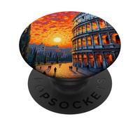 Colosseo Roma Arte in grassetto stile tramonto Van Gogh PopSockets PopGrip Adesivo